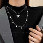Layered Star Necklace Silver - One Size