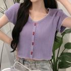 Frill Trim Knit Cropped Top