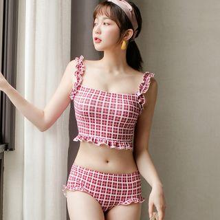 Ruffled Patterned Tankini