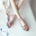 Genuine Leather Lace-up Platform Sandals