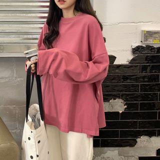 Plain Asymmetric Oversize Top