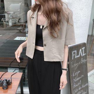 Short-sleeve Single-button Shirt
