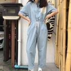 Tooling Drawstring Jumpsuit Blue - One Size