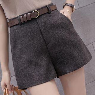Herringbone Wide-leg Shorts