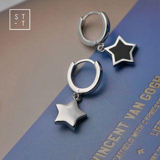 Star Drop Mini Hoop Earring 1 Pair - As Shown In Figure - One Size