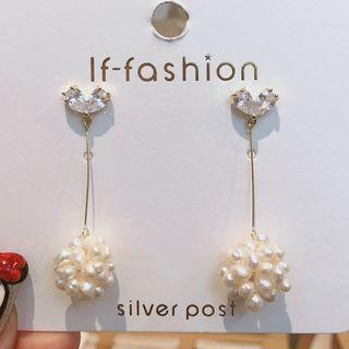 Faux Pearl Dangle Earring 925 Silver Needle - As Shown In Figure - One Size
