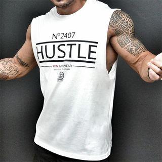 Sports Sleeveless Lettering T-shirt