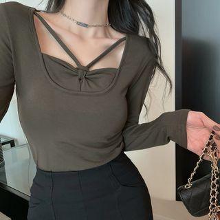 Mock Two Piece Halter Top