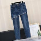 Mock Two Piece Straight Fit Jeans