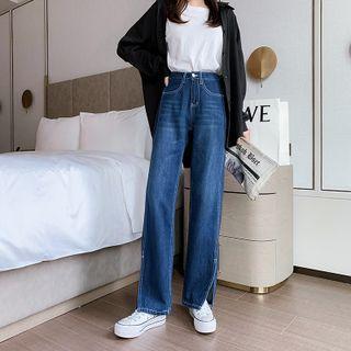 Side-silt Straight Leg Jeans