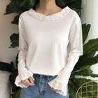 Lace Collar Long Sleeve Top