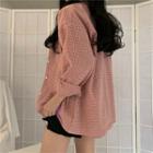 Plaid Long-sleeve Shirt Shirt - Pink - One Size