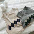 Diamond Print Knit Vest