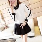 Long-sleeve Two Tone Work Blouse