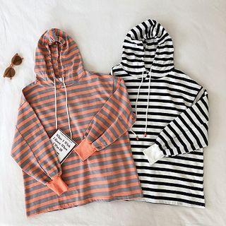 Color-block Long-sleeve Hooded Sweatshirt