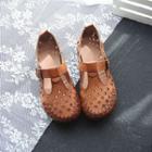 Genuine Leather Perforated Mary Jane Shoes
