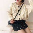 Cable-knit Cardigan Almond - One Size
