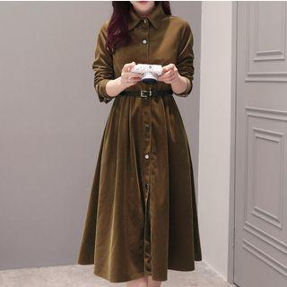 Long-sleeve Midi Shirt Dress