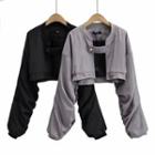 Cropped Ruched One-button Jacket
