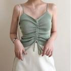 Drawstring Ruched Knit Camisole Top