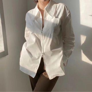 Long Sleeve Zip-up Oversized Shirt