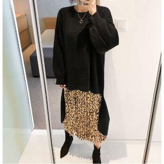 Cutout-hem Long Knit Pullover