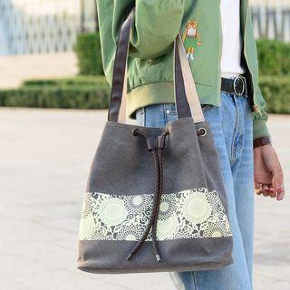 Floral Print Canvas Tote