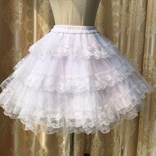 Lace-panel Layered Skirt