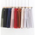 Ribbon Cropped Chiffon Wide-leg Pants
