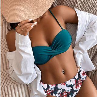 Set: Crisscross Bikini Top + Print Bottom