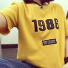 Short-sleeve Letter Applique T-shirt