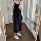 Long-sleeve T-shirt / Strappy Midi A-line Dress