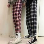 Couple Matching Plaid Straight Fit Pants