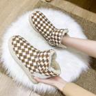 Houndstooth Fluffy-lined Short Boots