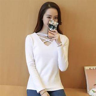 Cross Front Long-sleeve T-shirt