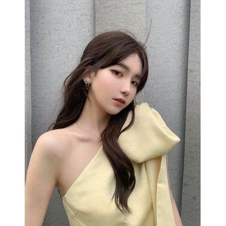 One-shoulder Bow Accent Top