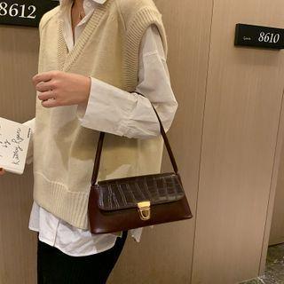 Faux Leather Panel Handbag