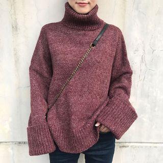 M Lange Turtleneck Chunky Sweater