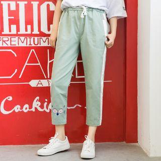 Embroidered Drawstring Sweatpants
