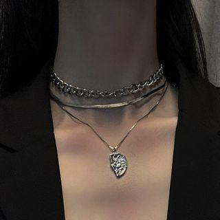 Crescent Bend Layered Necklace Silver - One Size