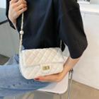 Quilted Faux Pearl Flap Crossbody Bag