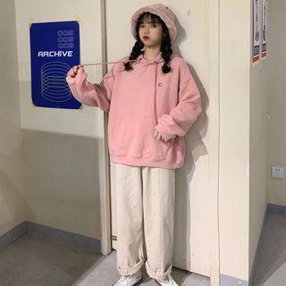 Letter Embroidered Hoodie / Vest / High-waist Wide-leg Pants