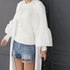 Flutter-sleeve Long Jacket