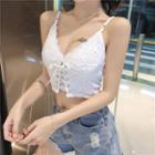 Lace Up Cropped Camisole Top
