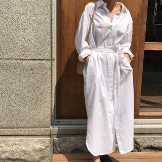 Long-sleeve Maxi Shirtdress
