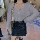 Cropped Fringed Cardigan / Mini A-line Skirt / Set