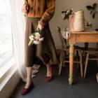 A-line Long Knit Skirt Brown - One Size