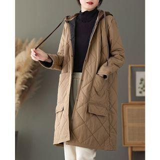 Hooded Midi Quilted Coat