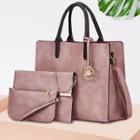 Set: Faux Leather Tote Bag + Chain Strap Crossbody Bag + Pouch