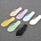 Metal-trim Faux-leather Flip-flops